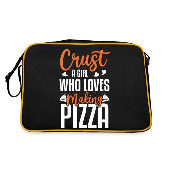 Crust A Girl Who Loves Making Pizza Pizza Making - Retro Bag - black/gold - Back