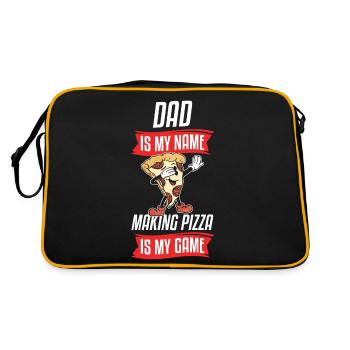 Dad Is My Name Making Pizza Is My Game Pizza Maker - Retro Bag - black/gold - Back