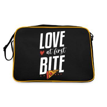 Love At First Bite Funny Pizza Making - Retro Bag - black/gold - Back