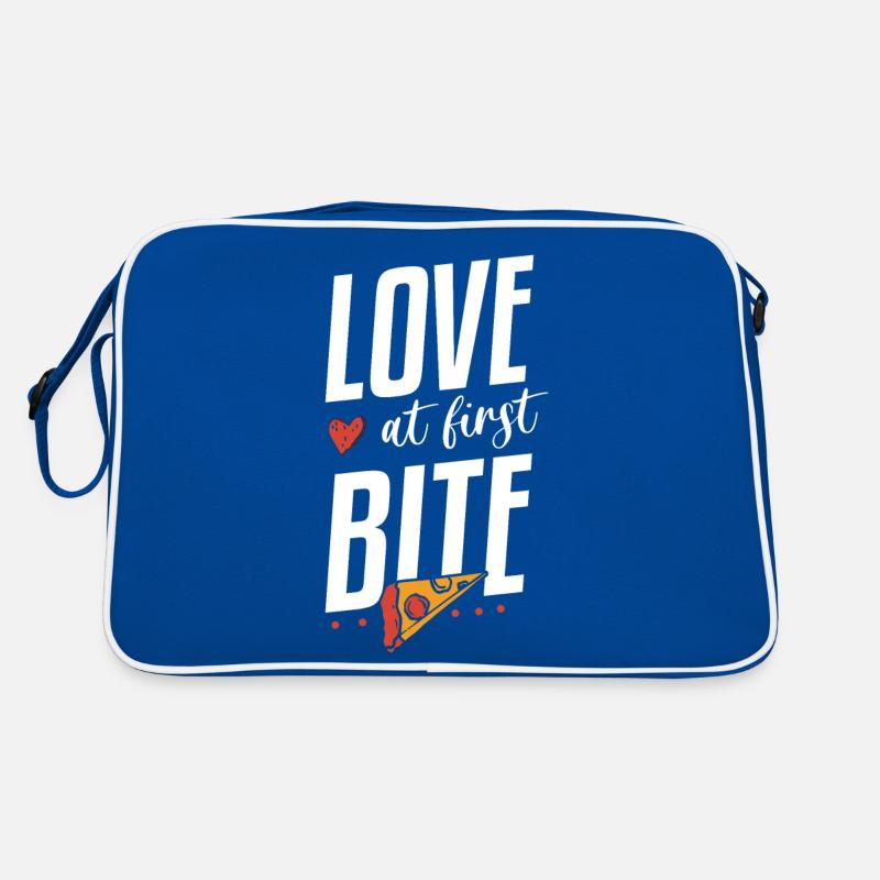 Love At First Bite Funny Pizza Making Retro Tasche