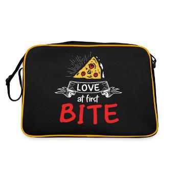 Love At First Bite Funny Pizza Making - Retro Bag - black/gold - Back