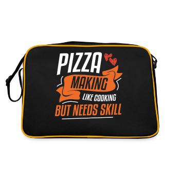 Pizza Making Like Cooking But Needs Skill - Retro Bag - black/gold - Back