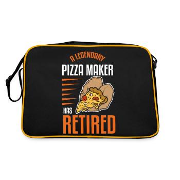 A Legendary Pizza Maker Has Retired Pizza Making - Retro Bag - black/gold - Back