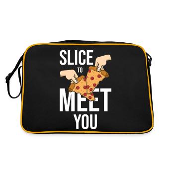 Slice To Meet You Funny Pizza Making - Retro Bag - black/gold - Back