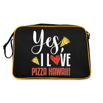 Yes, I Love Pizza Hawaii Funny Pizza Making - Retro Bag - black/gold - Back