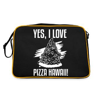 Yes, I Love Pizza Hawaii Funny Pizza Making - Retro Bag - black/gold - Back