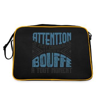 Avertissement, bouffe à tout moment. - Sac Retro - noir/or - Dos