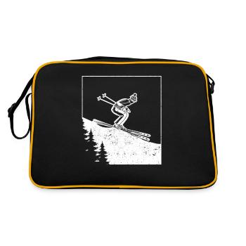 Ski lovers Fun Skiing Winter sports Alpine - Retro Bag - black/gold - Back