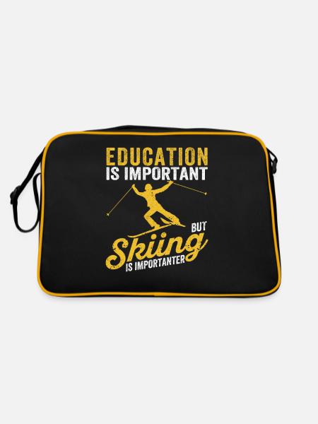 Education for young children is important, but skiing - Retro Bag - black/gold - Back