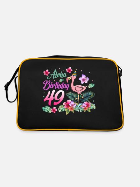 Aloha Anniversaire 49 Flamant rose Oiseau 49e anniversaire - Sac Retro - noir/or - Dos