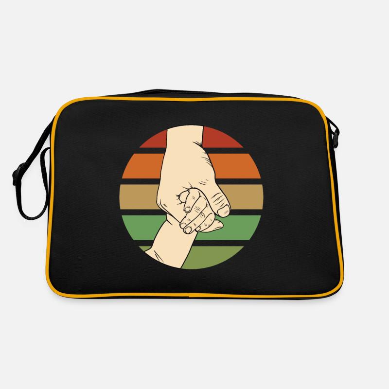 Father & Son - Holding Dad's Hand - Retro Bag - black/gold