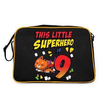 Ce petit super-héros c’est 9 propriétaires de chats 9. - Sac Retro - noir/or - Dos