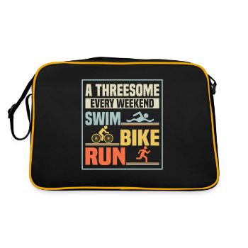 A threesome every weekend - Swim, Bike, Run Triath - Retro Bag - black/gold - Back