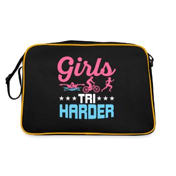Girls Tri Harder Triathlete Triathlon - Retro Bag - black/gold - Back
