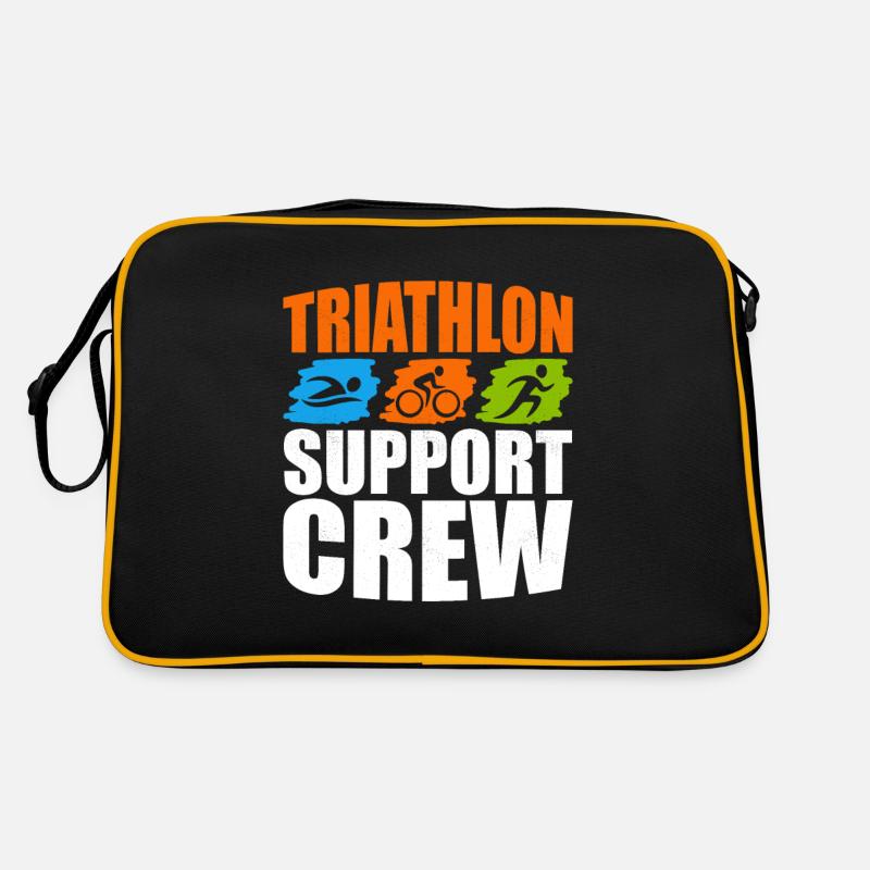 Triathlon Support Crew Triathlete Swim Cycle Run - Retro Tasche - Schwarz/Gold
