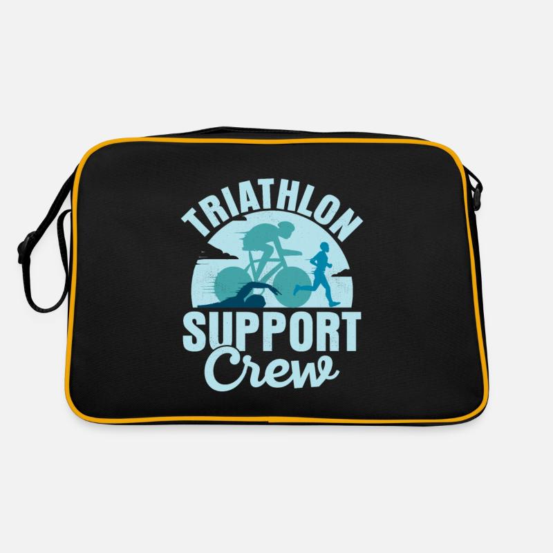 Triathlon Support Crew Swim Cycle Run Triathlete - Retro Tasche - Schwarz/Gold
