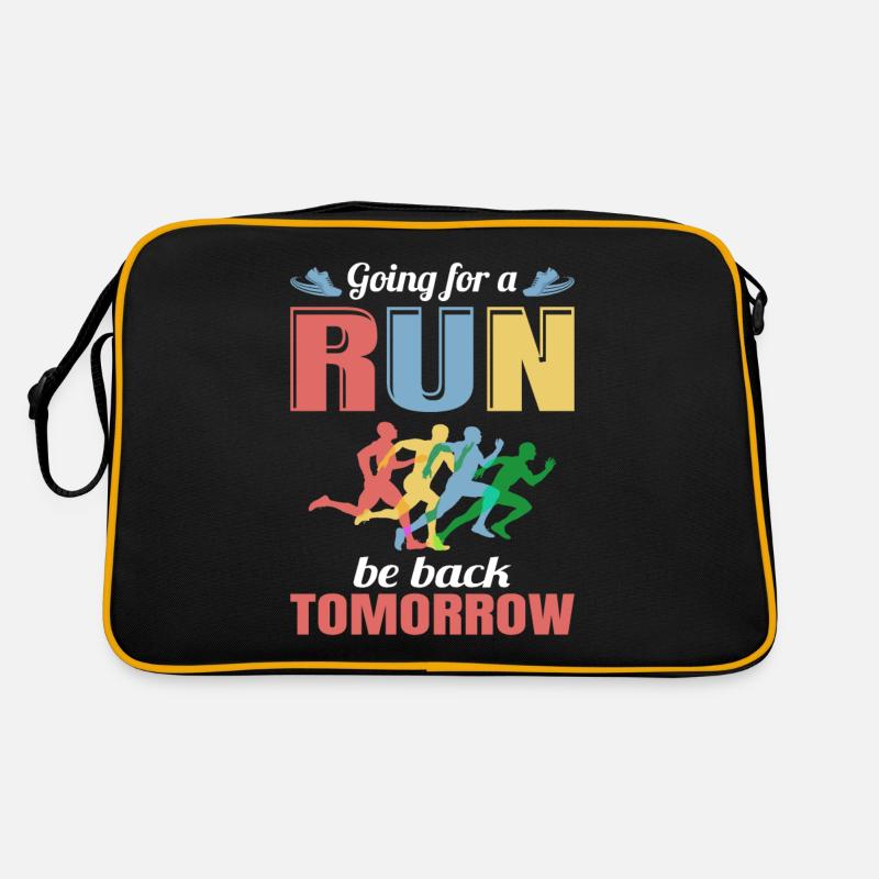 Laufen Läufer Going for a Run be back tomorrow Retro Tasche