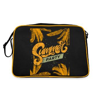 Summer, summer, summer party with palm tree saying - Retro Bag - black/gold - Back