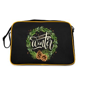 Typographie hivernale Hiver-Magie Pommes de pin d’hiver - Sac Retro - noir/or - Dos