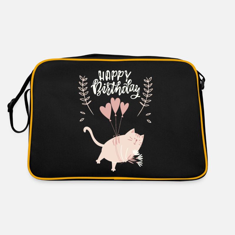 Birthday, fat cat, funny cat saying Retro Bag