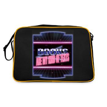 books lover book cat wine book lover better fun - Retro Bag - black/gold - Back