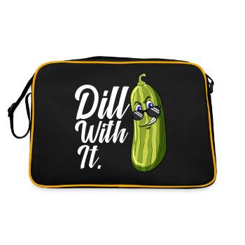 Dill With It Drôle Pickle Joke Pun Pickle Lover - Sac Retro - noir/or - Dos