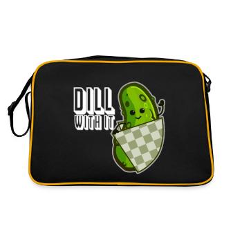 Drôle de cornichon à l’aneth avec ça! Humour Concombre Vegan - Sac Retro - noir/or - Dos