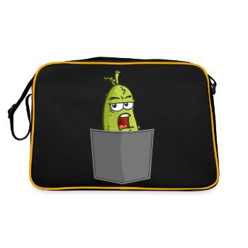 Pickles fausse poche Drôle Dill Cornichons Humour Nourriture - Sac Retro - noir/or - Dos