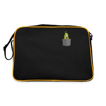 Drôle de cornichons Faux humour de poche Concombre Jeu de mots - Sac Retro - noir/or - Dos
