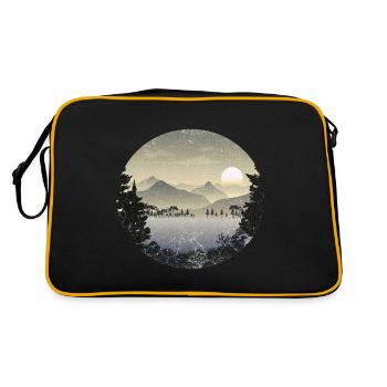 Berg Wildlife Natur Retro Outdoors Wald - Retro Tasche - Schwarz/Gold - Hinten