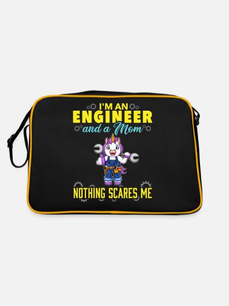 I'm An Engineer And A Mom Nothing Scares Me - Retro Bag - black/gold - Back