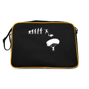 Fallschirmspringen Evolution des Menschen - Retro Tasche - Schwarz/Gold - Hinten