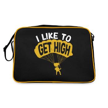 Ich möchte hoch hinaus Fallschirmspringer - Retro Tasche - Schwarz/Gold - Hinten