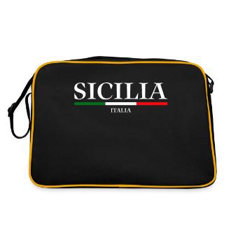 Sicile drapeau Sicile Palerme Italie - Sac Retro - noir/or - Dos