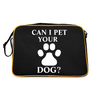 Kann ich Ihren Hund streicheln - Retro Tasche - Schwarz/Gold - Hinten