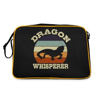 Drachenflüsterer Eidechse Gecko Reptil Bartagamen - Retro Tasche - Schwarz/Gold - Hinten