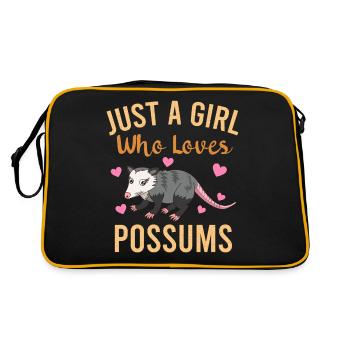 La fille que les opossums aiment les marsupiaux du zoo d’opossum - Sac Retro - noir/or - Dos