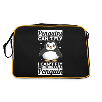 Les pingouins ne peuvent pas voler Je suis un pingouin - Sac Retro - noir/or - Dos