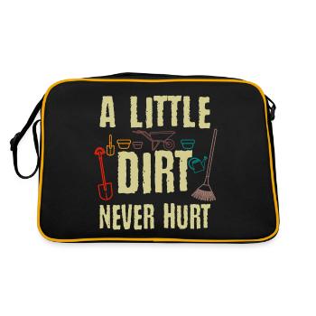 A Little Dirt Never Hurt Gardening Garden Gardener - Retro Tasche - Schwarz/Gold - Hinten