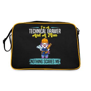 I'm A Technical Drawer And A Mom Nothing Scares Me - Retro Bag - black/gold - Back