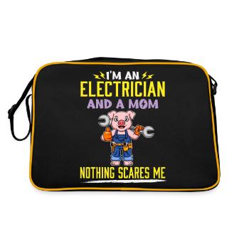 I'm An Electrician And A Mom Nothing Scares Me - Retro Bag - black/gold - Back