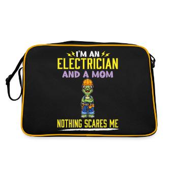 I'm An Electrician And A Mom Nothing Scares Me - Retro Bag - black/gold - Back