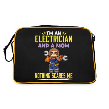 I'm An Electrician And A Mom Nothing Scares Me - Retro Bag - black/gold - Back
