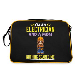 I'm An Electrician And A Mom Nothing Scares Me - Retro Bag - black/gold - Back