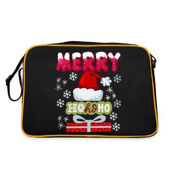 Père Noël, casquette, HoHoHo et cadeaux - Sac Retro - noir/or - Dos