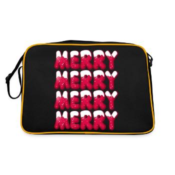 Noël Merry-Christmas Typographie Merry Merry - Sac Retro - noir/or - Dos
