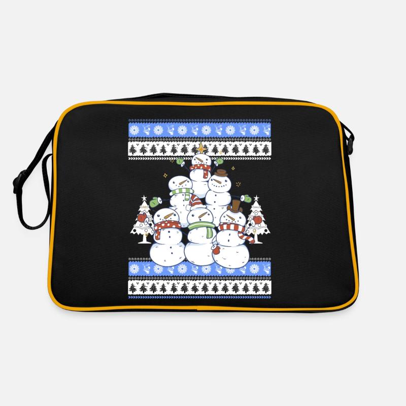 Snowman Christmas Tree Retro Tasche
