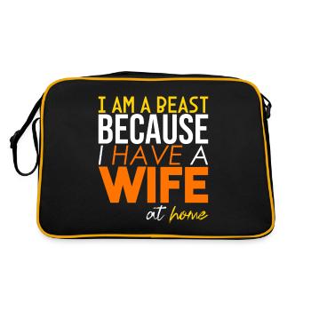 The beast because of my wife! - Retro Bag - black/gold - Back