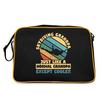 Fallschirmspringen Großvater Fallschirmspringer - Retro Tasche - Schwarz/Gold - Hinten