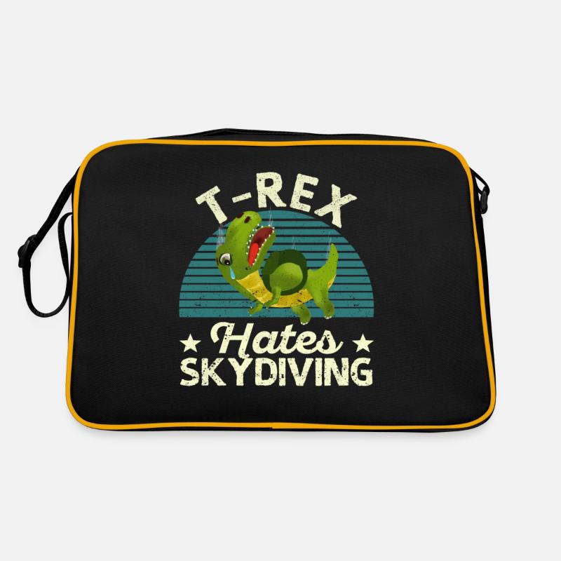 T-Rex hates skydiving Funny parachute Retro Bag